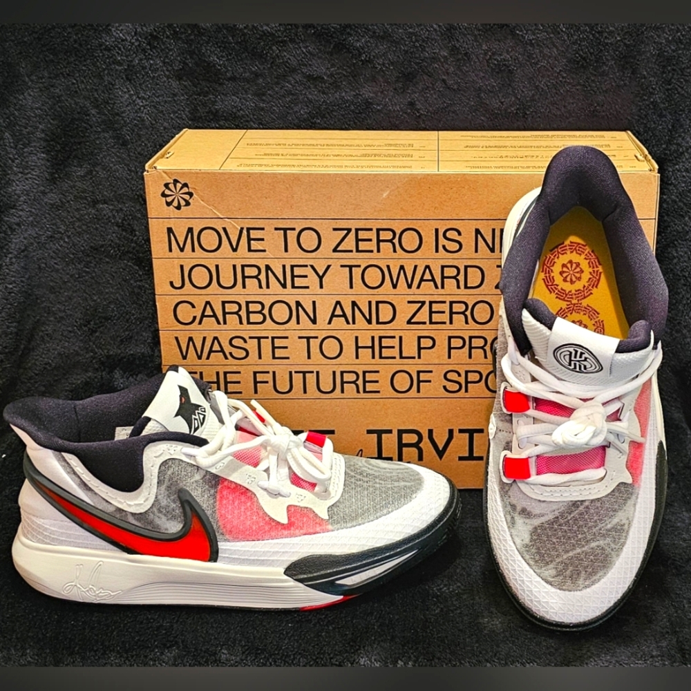 Nike Kyrie 5Y Sneakers - White, Red, and Black